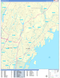 New Rochelle Wall Map Basic Style 2024